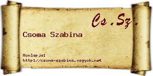 Csoma Szabina névjegykártya